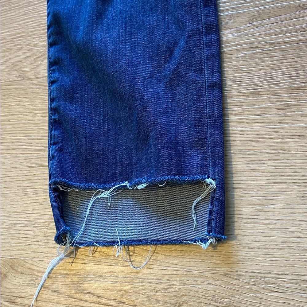 Frame Le High Straight Frayed Hem Cropped Jeans High Rise Size 30 - Picture 5 of 10